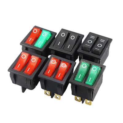 KCD6双联船型开关红绿色带灯