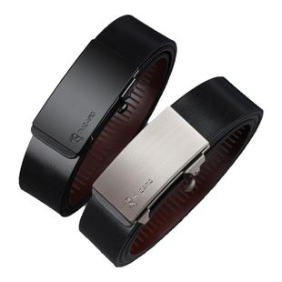 啄木鸟男士皮带无牙内穿自动扣年轻人潮牛皮男款商务裤腰带真皮tk