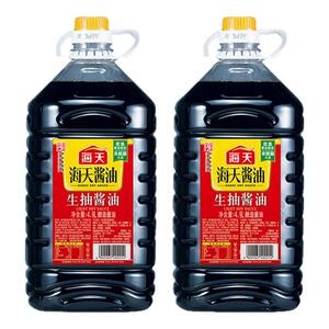 海天生抽酱油4.9L升*2大桶调味料