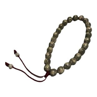 本命年原生态石玉料奶奶灰骨瓷白星月菩提圆珠手持圆珠留白手串