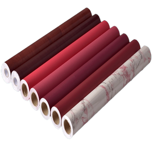 橱柜防油自粘贴纸红色装饰喜庆墙纸背景墙中国红墙贴家具柜子壁纸