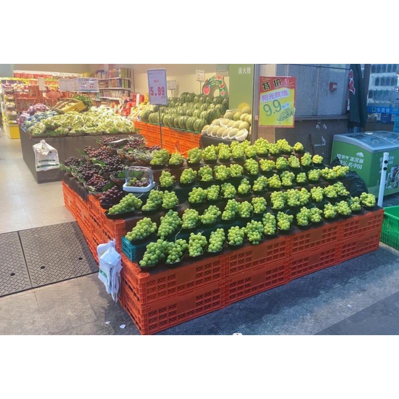 水果店塑料折叠筐收纳筐折叠框周转筐店铺装饰框展示筐会展厅货架