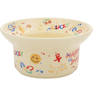 卡通陶瓷碗个人专用饭碗女生新款高颜值布丁甜品碗水果沙拉燕麦碗