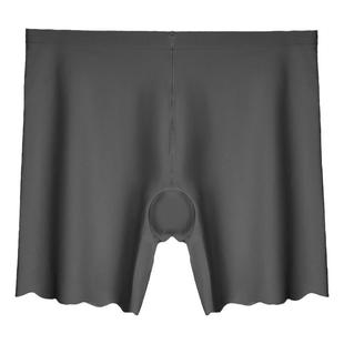 大码安全裤女防走光不卷边冰丝无痕胖mm夏薄款打底短款保险裤三分