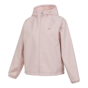 adidas阿迪达斯女子运动训练休闲梭织连帽夹克外套KS2761