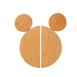 卡通儿童房米奇柜门实木小拉手原木奶油风衣柜抽屉榻榻米木质把手