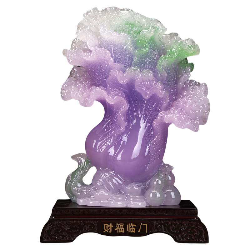 玉白菜摆件招财客厅办公前台装饰