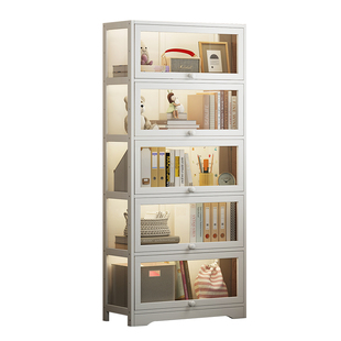 亚克力书架自由组合桌面收纳盒办公桌上置物架带门防尘书柜展示柜