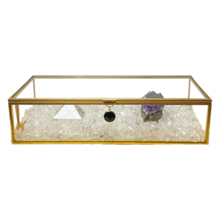 天然水晶消磁石容器大号盒子碎石首饰装手链手串净化碗收纳盒摆件