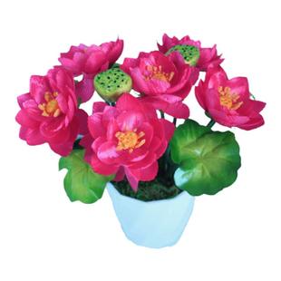 供佛荷花假花莲花 寺庙供奉花 佛台佛堂 摆放花装饰花 观音佛前花