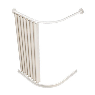 浴帘浴室卫生间弧形防水淋浴房洗澡干湿分离隔断拉帘免打孔l型杆u