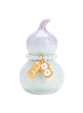 结晶釉彩色小葫芦茶宠装饰品摆件