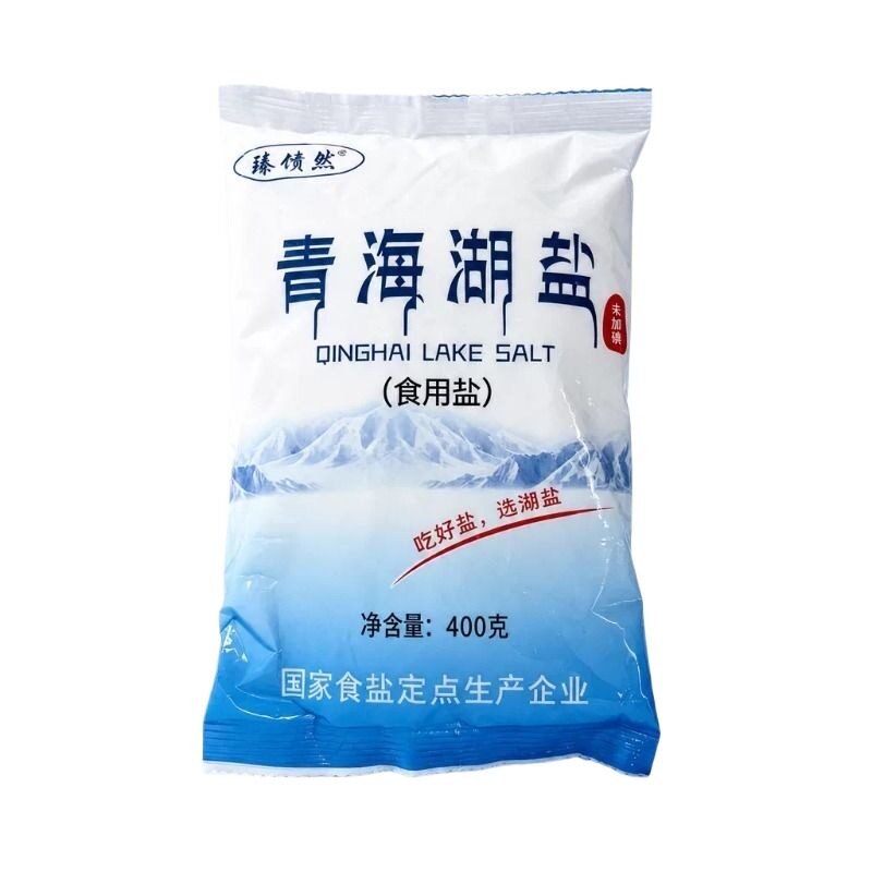青海湖盐400g无碘食用盐健康减钠盐未加碘零添加抗结剂一整件
