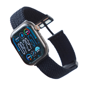 适用iwatch9表带S8苹果手表S7代男款applewatch9/SE/夏天磁吸编织尼龙新款运动ultra2高级创意44/40/45/41mm