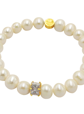 GinaKimKR天然淡水珍珠锆石手链女设计师高级感原创小众礼物手串