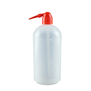 塑料洗瓶彩色清洗瓶吹气瓶弯管弯头安全冲洗瓶实验室白头红头刻度