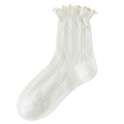 女童袜子夏季薄款儿童网眼中筒袜夏天超薄透气宝宝白色花边公主袜