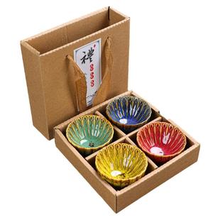 不同颜色茶杯主人杯茶具功夫茶碗套装陶瓷茶盏建盏专人专用礼盒装