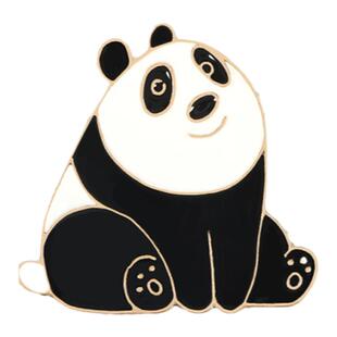 日韩原宿卡通呆萌小熊猫趣味胸针可爱小动物合金徽章学生书包勋章