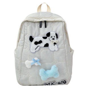 YZ秋冬可爱小狗刺绣设计感双肩包女ins高颜值书包学生党上课背包