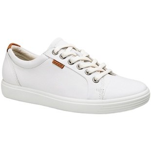 Ecco爱步女鞋春秋款牛皮透气休闲板鞋小白鞋 微瑕疵 柔酷430003