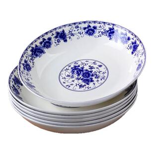 陶瓷盘子菜盘家用2026新款釉下微波炉可用8寸景德镇青花骨瓷盘子