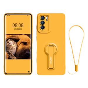 适用opporeno6手机壳reno6pro女款新款防摔reno6Pro+男镜头Reno6全包oppo带支架por液态硅胶plus带手绳保护壳