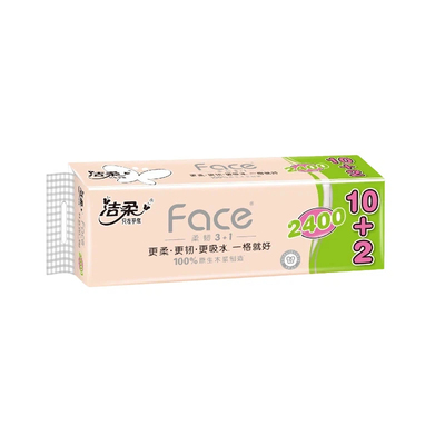 洁柔12卷200g四层粉face无芯卷纸
