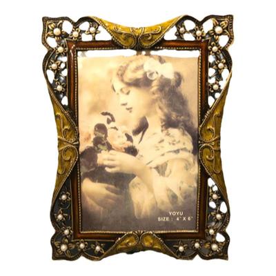 欧式复古相框摆台创意7寸6寸金属