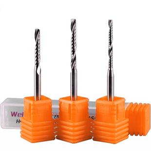 威特5A钨钢3.175单刃螺旋铣刀密度板切割单刃铣刀数控雕刻机刀头