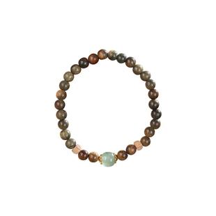 敦煌研究院 绿檀木百香籽核桃单圈手串 文创手串文玩手链高级感