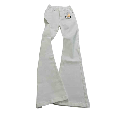 美式低腰卡其色加绒微喇牛仔裤女秋冬2025新款小个子不贴腿喇叭裤