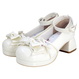 小甜甜 久久Lolita原创蝴蝶结玛丽珍圆头中跟甜美洛丽塔女鞋