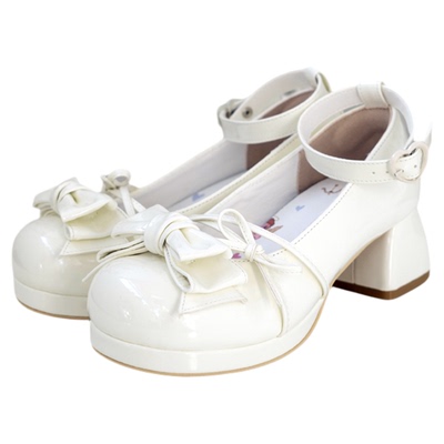小甜甜 久久Lolita原创蝴蝶结玛丽珍圆头中跟甜美洛丽塔女鞋