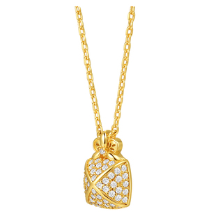 SunshifenThe lattice窗棂系列满钻糖塔三福花项链