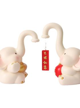 柿事如意大象摆件简约客厅装饰品