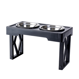 不锈钢狗盆狗碗支架大型犬狗食盆碗架加高护颈防打翻宠物狗狗饭盆