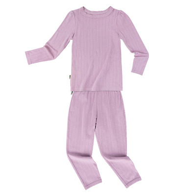 提花长袖套装有机棉童装女