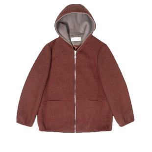 女装中老年秋冬连帽大码妈妈装羊毛外套拉链洋气毛呢连帽显瘦上衣