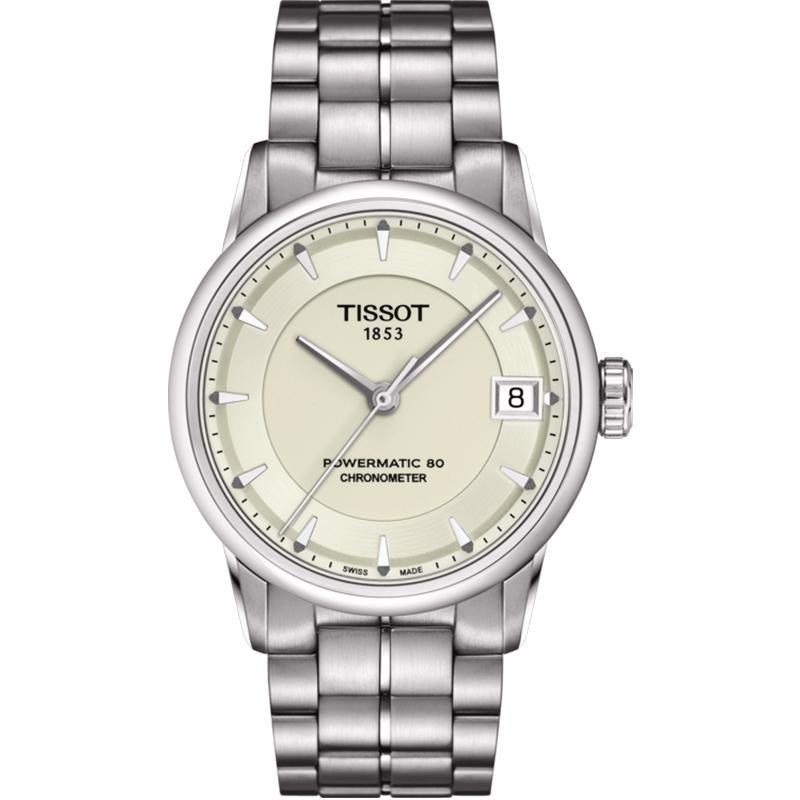 Tissot天梭手表女豪致80机芯天文台认证圆盘钢带女表