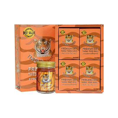 泰国Thong tiger金老虎酸痛膏肩颈腰酸背痛精装礼盒版舒缓按摩膏