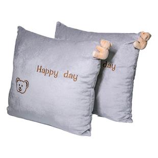 汽车抱枕卡通车载颈枕车内用护靠枕腰靠枕头一对装四件套车用抱枕