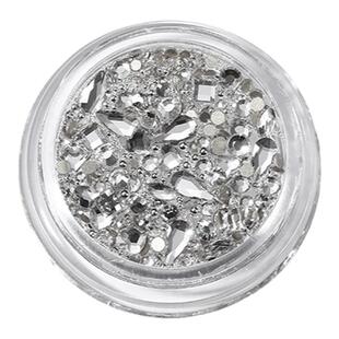 美甲饰品2026年新款高级迷你钢珠平底捷克钻混装材料包美甲店专用