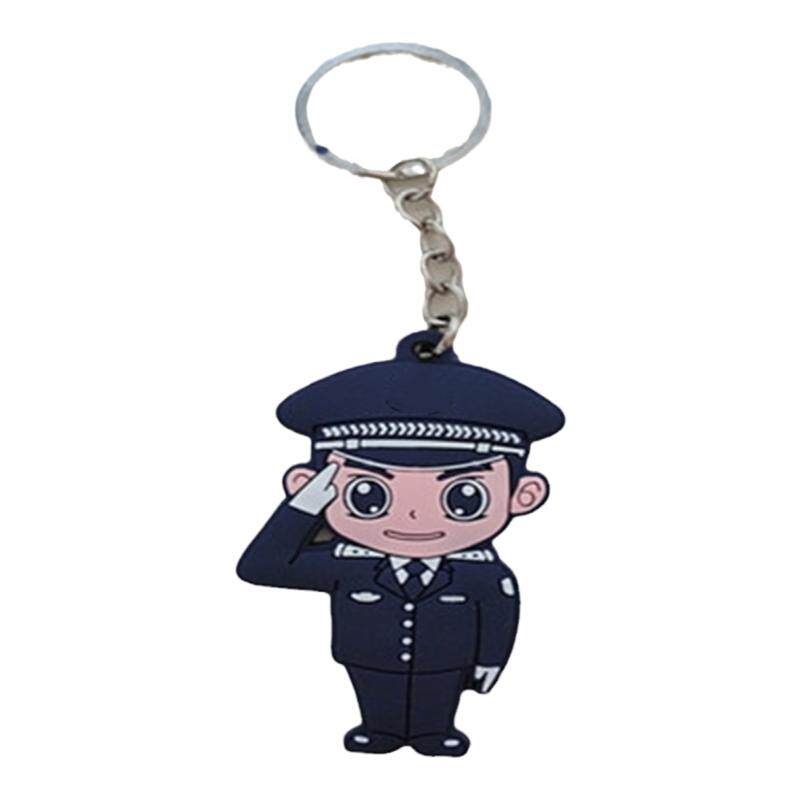 警察钥匙扣软胶挂饰交警特警周边儿童宣传纪念品卡通礼品硅胶挂件