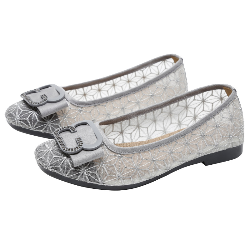 老北京薄款妈妈鞋夏季蕾丝透气