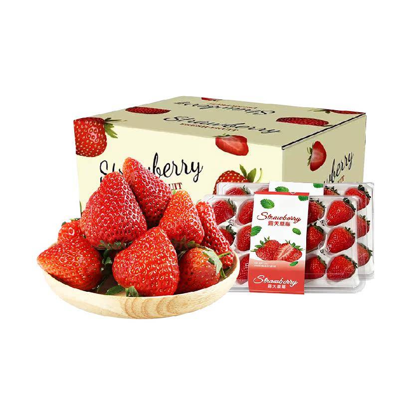 四川大凉山露天红颜奶油草莓现摘新鲜水果生鲜时令年货礼盒