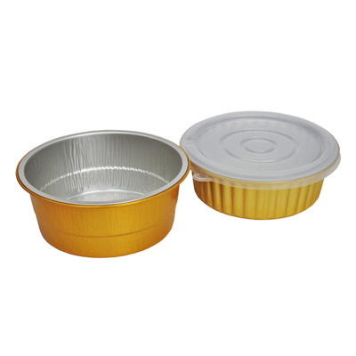 虹佳140金色圆形铝箔锡纸盒