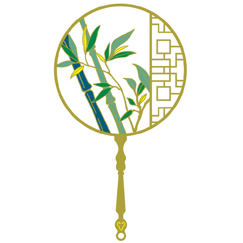 团扇梅兰竹菊四君子文化金属书签