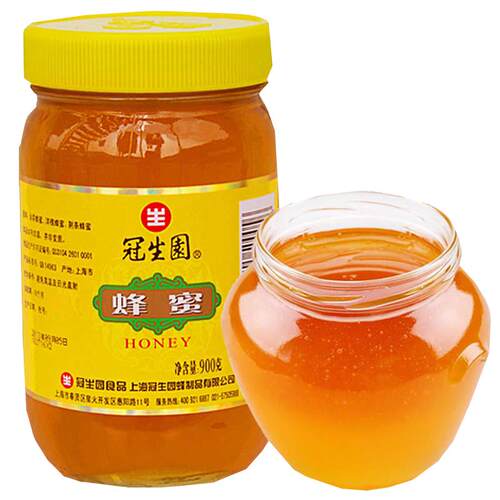 冠生园蜂蜜900g*2瓶大瓶装蜂蜜百花蜜蜂蜜蜂巢蜜洋槐蜜上海蜂蜜
