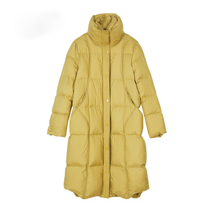 SANI奥莱特卖商场同款加厚保暖90鸭绒立领长款羽绒服外套女冬季